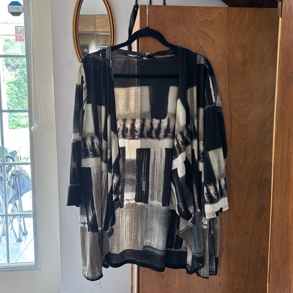 Elegant Black and White Women's Cardigan